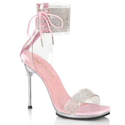 CHIC-47 4 1/2" Heel, 1/4" PF Ankle Cuff Sandal w/RS, Back Zip