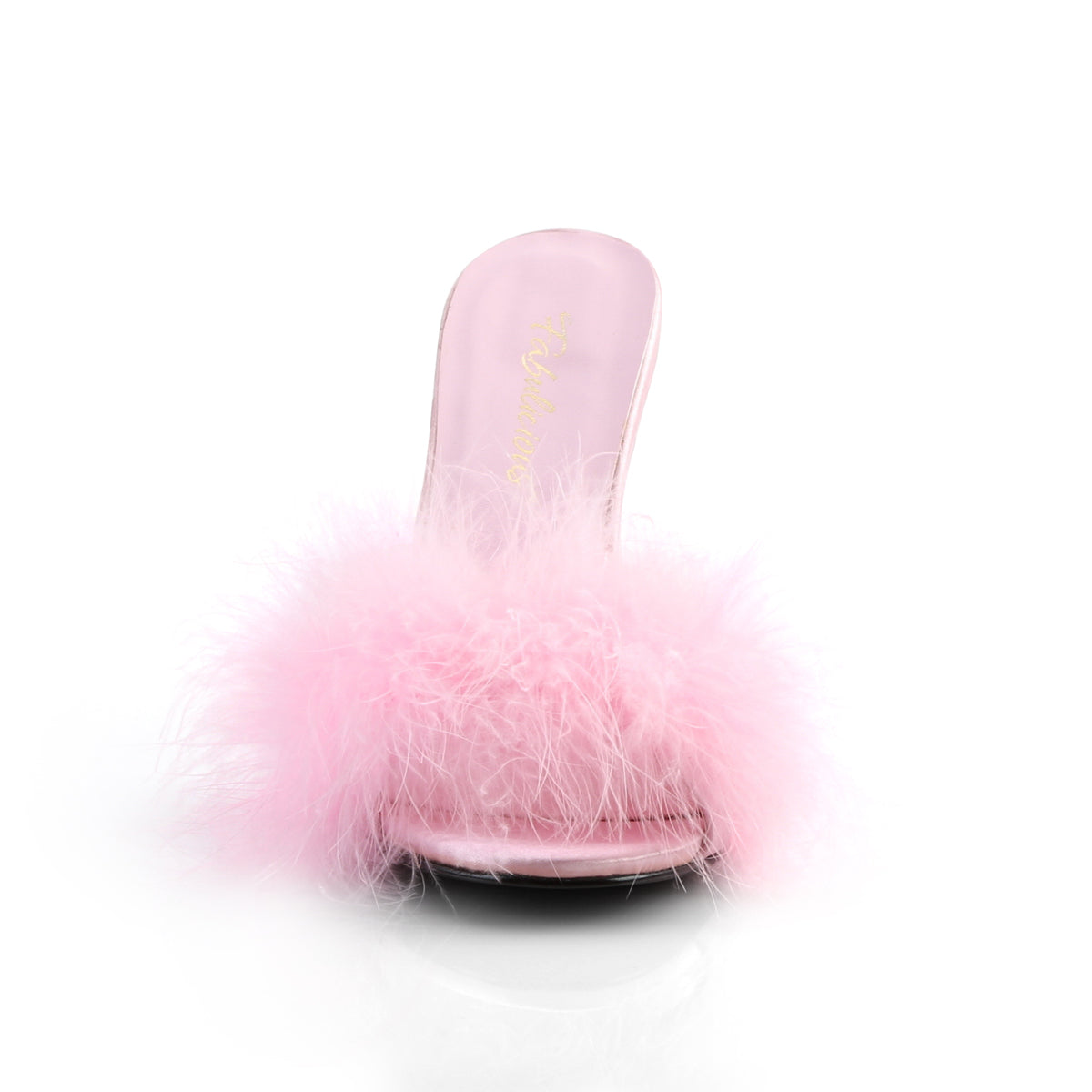 CLASSIQUE-01F 4" Heel Marabou Fur Slipper
