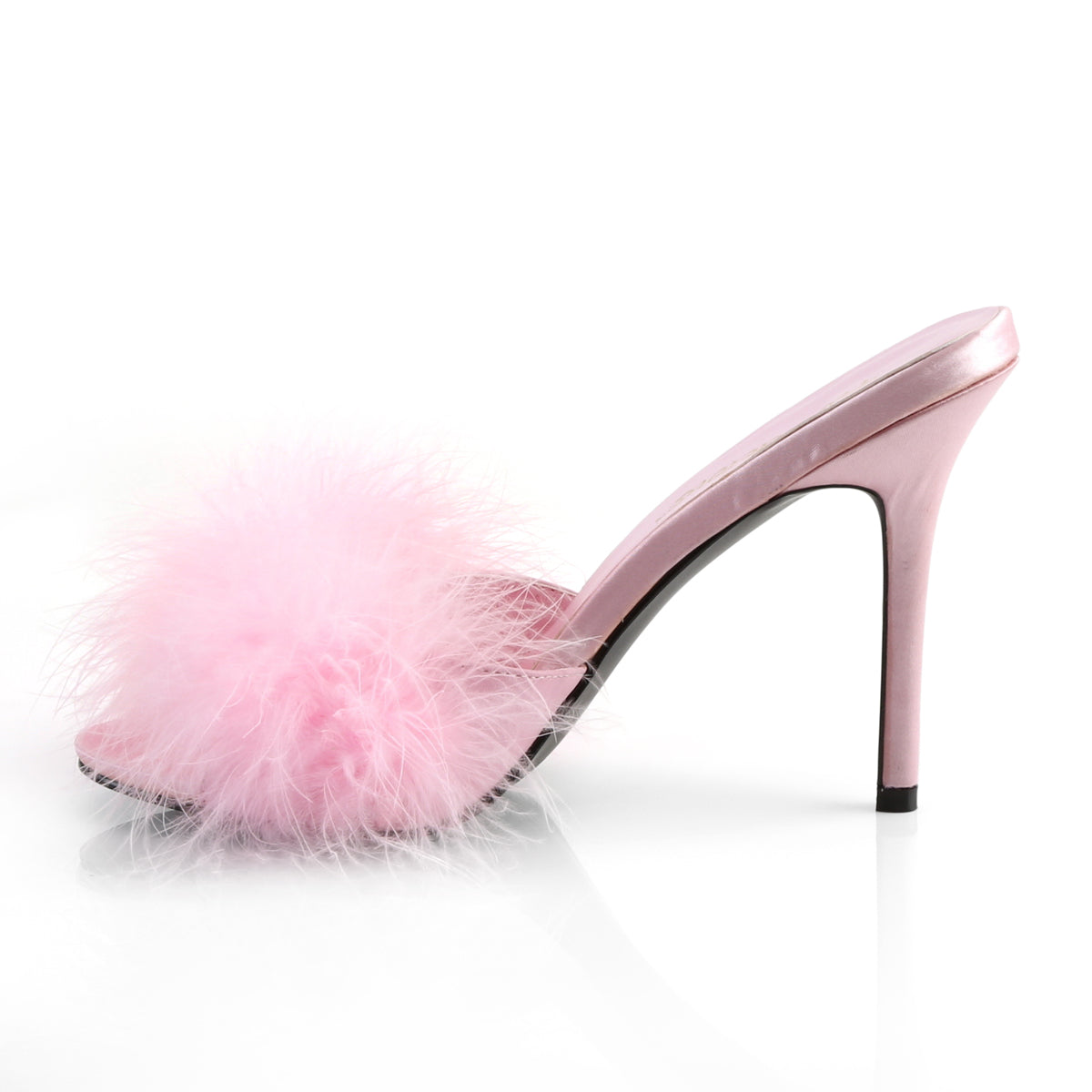 CLASSIQUE-01F 4" Heel Marabou Fur Slipper