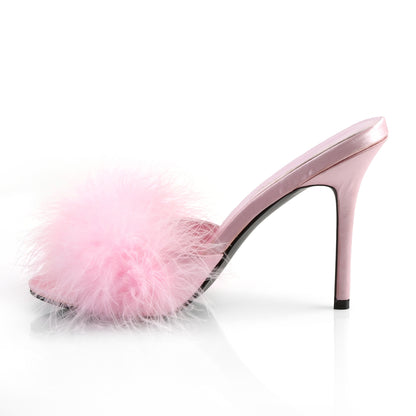 CLASSIQUE-01F 4" Heel Marabou Fur Slipper