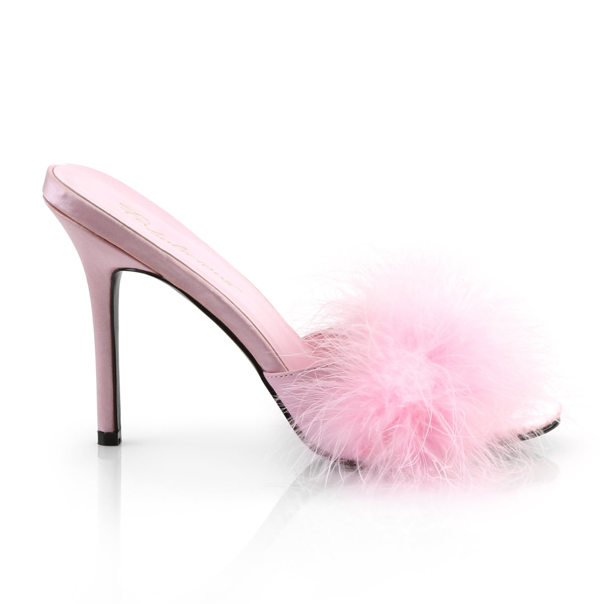 CLASSIQUE-01F 4" Heel Marabou Fur Slipper