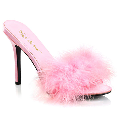 CLASSIQUE-01F 4" Heel Marabou Fur Slipper
