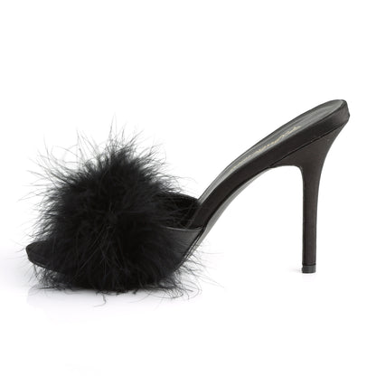 CLASSIQUE-01F 4" Heel Marabou Fur Slipper