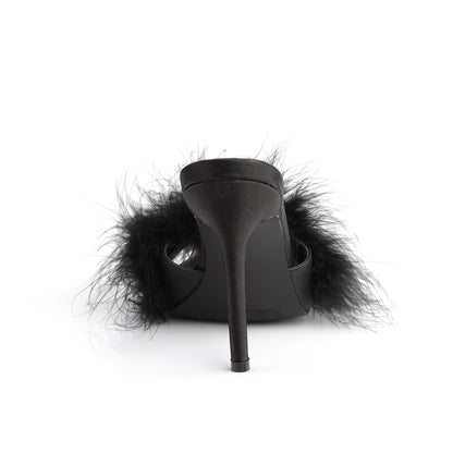CLASSIQUE-01F 4" Heel Marabou Fur Slipper