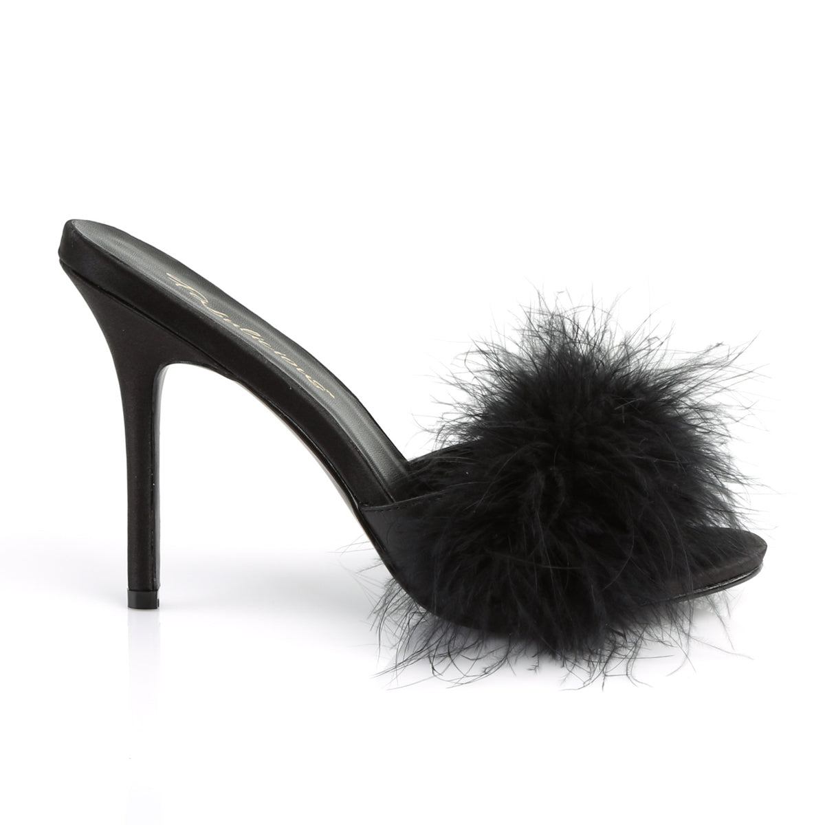 CLASSIQUE-01F 4" Heel Marabou Fur Slipper
