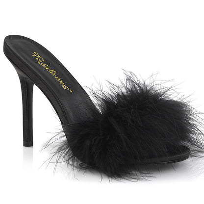 CLASSIQUE-01F 4" Heel Marabou Fur Slipper
