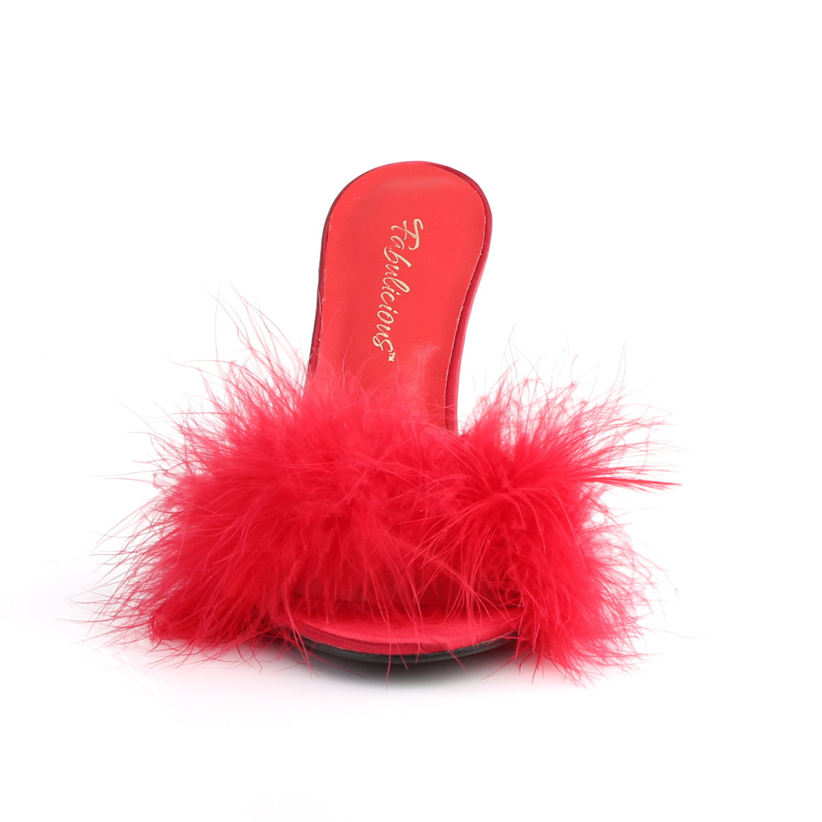 CLASSIQUE-01F 4" Heel Marabou Fur Slipper