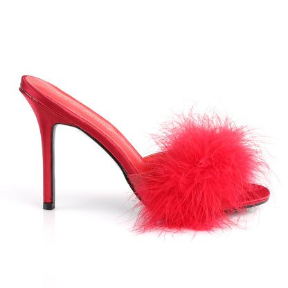 CLASSIQUE-01F 4" Heel Marabou Fur Slipper