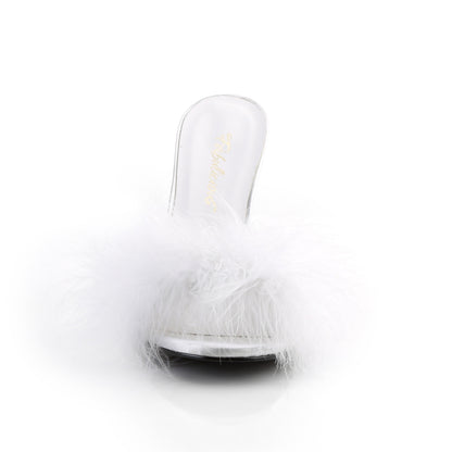 CLASSIQUE-01F 4" Heel Marabou Fur Slipper