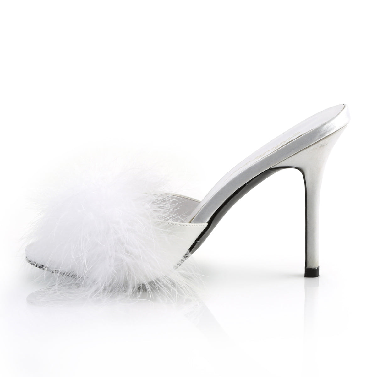 CLASSIQUE-01F 4" Heel Marabou Fur Slipper