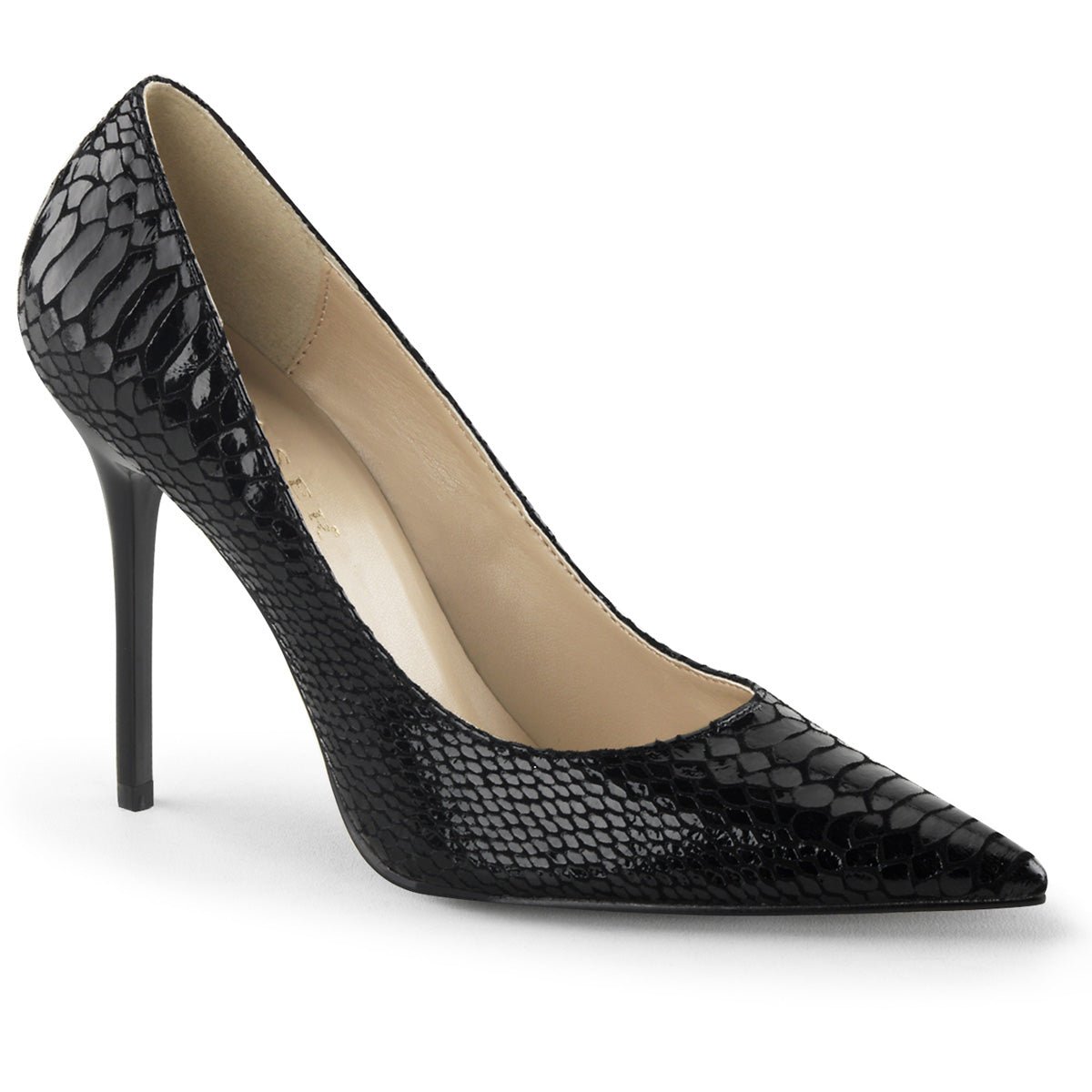 CLASSIQUE-20SP *4" Pointed-Toe Snake Print Leather Pump