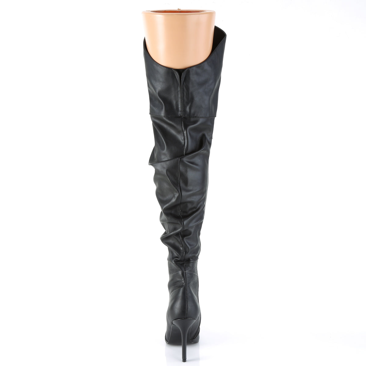 CLASSIQUE-3011 4" Heel Thigh High Pointed Boot w/PU Fur Lining, Side Zip