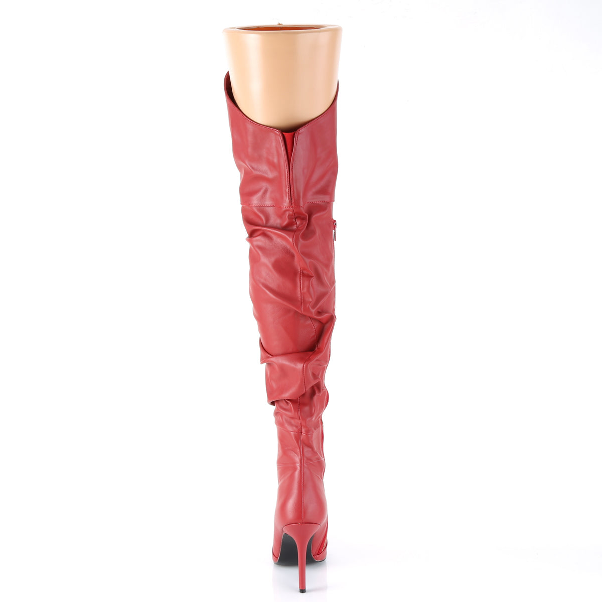 CLASSIQUE-3011 4" Heel Thigh High Pointed Boot w/PU Fur Lining, Side Zip