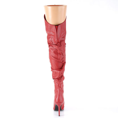 CLASSIQUE-3011 4" Heel Thigh High Pointed Boot w/PU Fur Lining, Side Zip