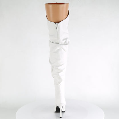 CLASSIQUE-3011 *4" Heel Thigh High Pointed Boot w/PU Fur Lining, Side Zip