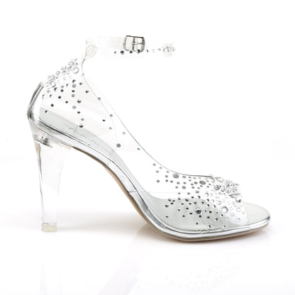 CLEARLY-430RS *4" Lucite Heel Open Toe Ankle Strap d'Orsay Sandal w/RS