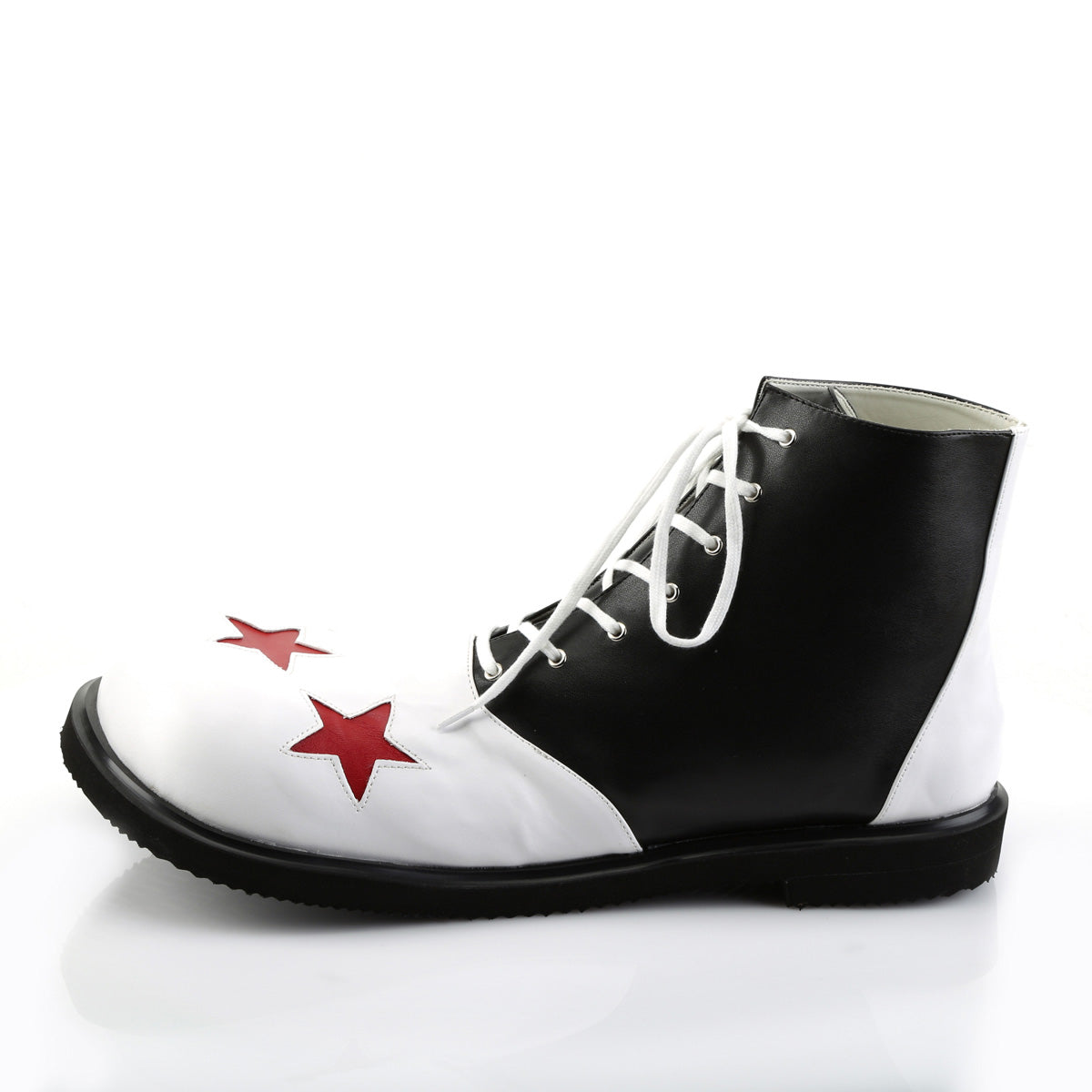 CLOWN-02 Adult Blk-Wht Pu W/Red Stars Clown Shoe