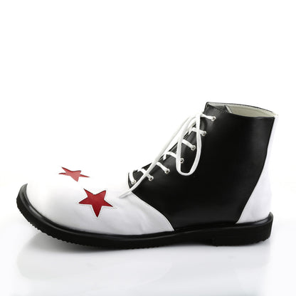 CLOWN-02 Adult Blk-Wht Pu W/Red Stars Clown Shoe