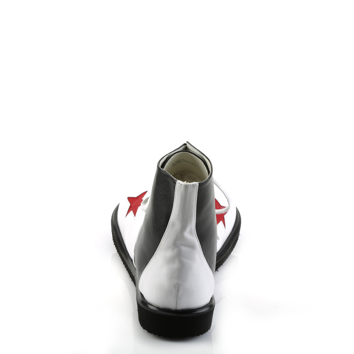 CLOWN-02 Adult Blk-Wht Pu W/Red Stars Clown Shoe