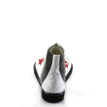 CLOWN-02 Adult Blk-Wht Pu W/Red Stars Clown Shoe