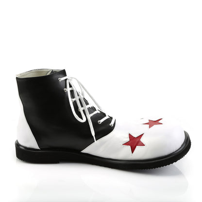 CLOWN-02 Adult Blk-Wht Pu W/Red Stars Clown Shoe