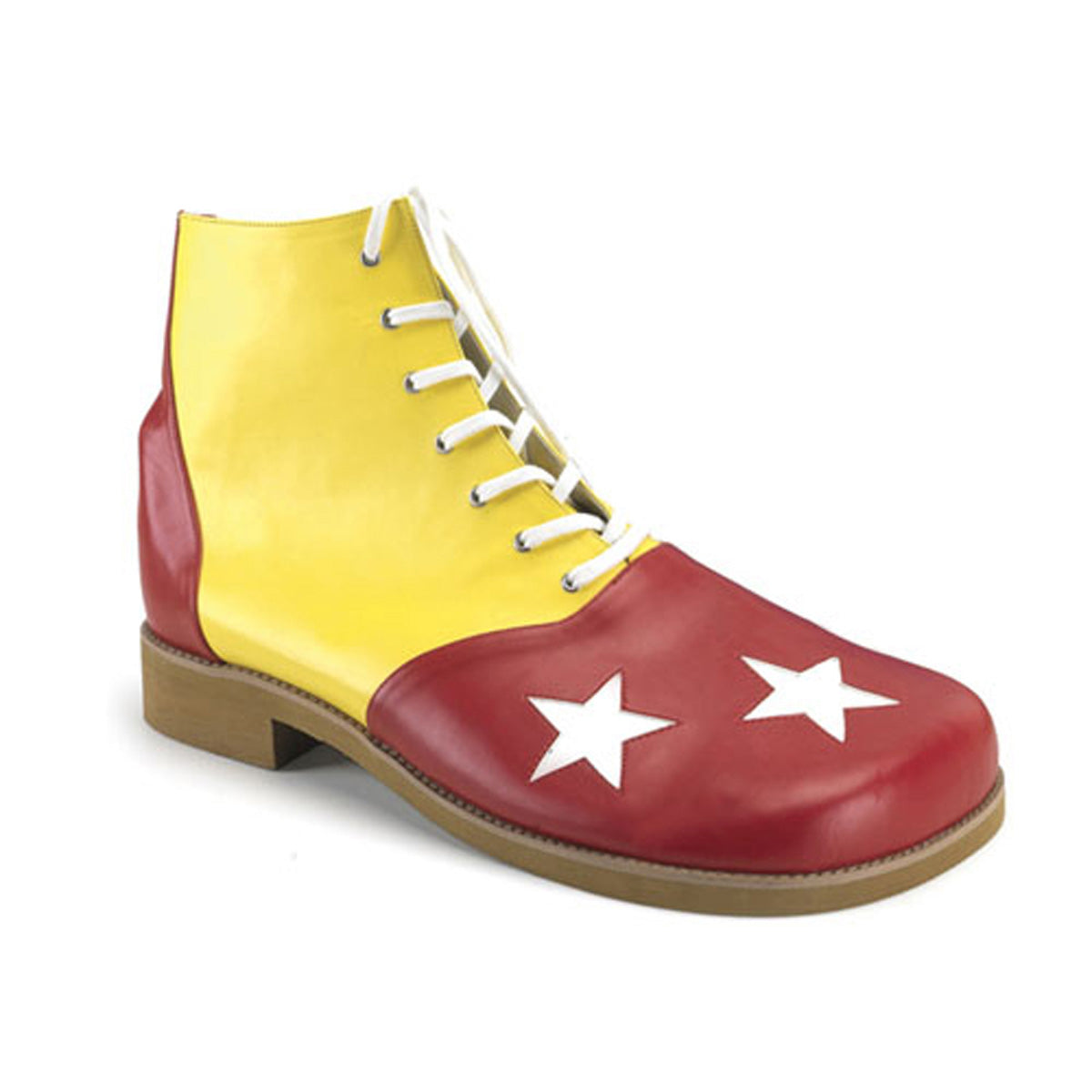 CLOWN-02 Adult Blk-Wht Pu W/Red Stars Clown Shoe