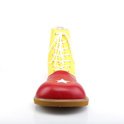 CLOWN-02 Adult Blk-Wht Pu W/Red Stars Clown Shoe