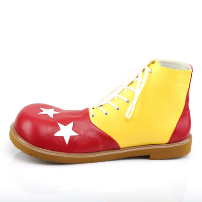 CLOWN-02 Adult Blk-Wht Pu W/Red Stars Clown Shoe