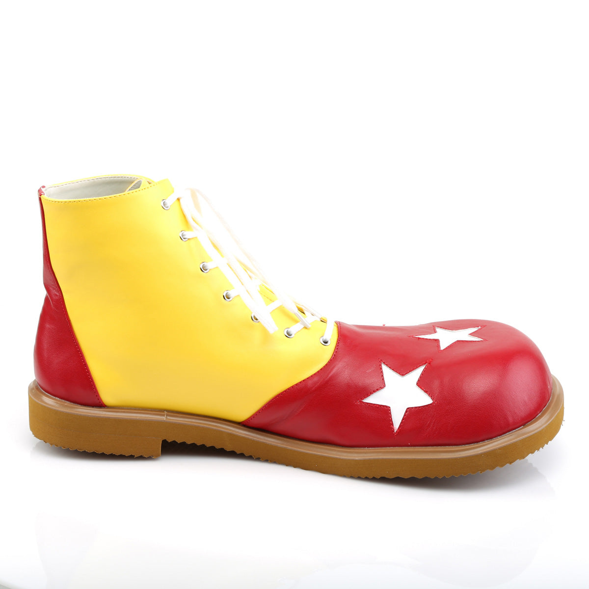 CLOWN-02 Adult Blk-Wht Pu W/Red Stars Clown Shoe