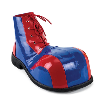 CLOWN-05 Adult Red-Blue Pat Bump Toe Clown Shoe