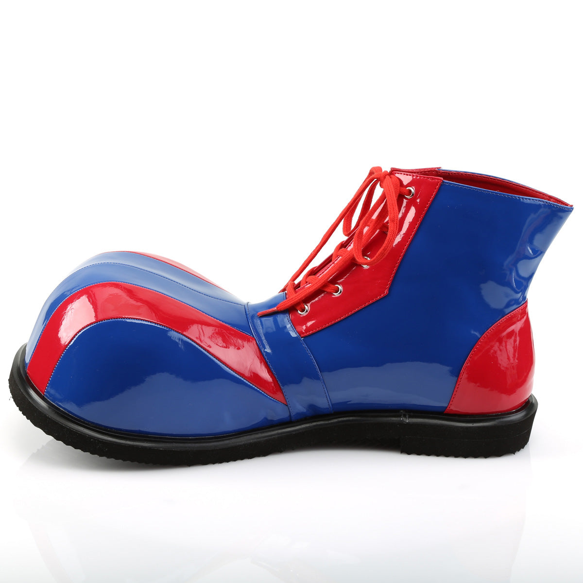 CLOWN-05 Adult Red-Blue Pat Bump Toe Clown Shoe