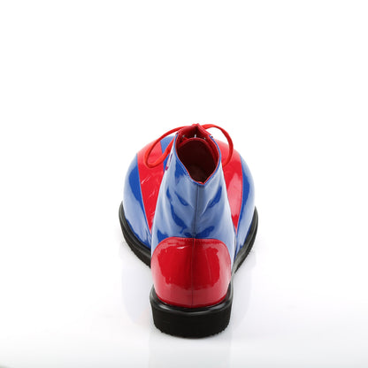 CLOWN-05 Adult Red-Blue Pat Bump Toe Clown Shoe