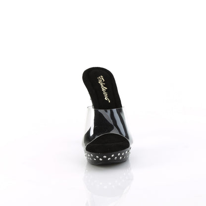 COCKTAIL-501SDT 5" Heel, 1" Rhinestone Studded PF Slide