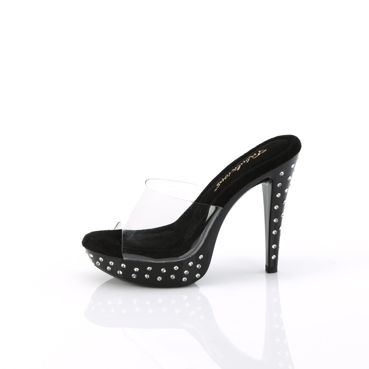 COCKTAIL-501SDT 5" Heel, 1" Rhinestone Studded PF Slide