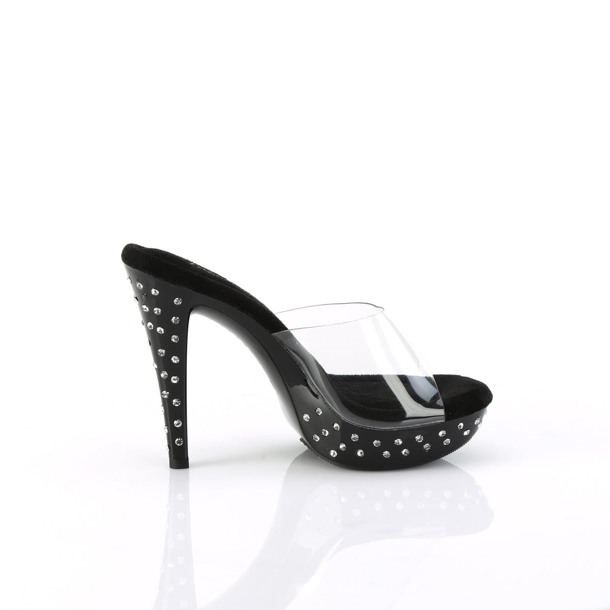 COCKTAIL-501SDT 5" Heel, 1" Rhinestone Studded PF Slide