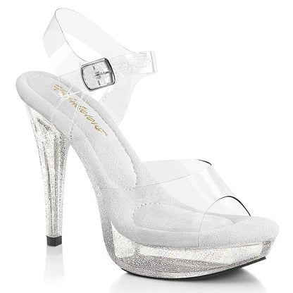 COCKTAIL-508MG 5" Heel, 1" PF Ankle Strap Sandal W/ Mini Glitters