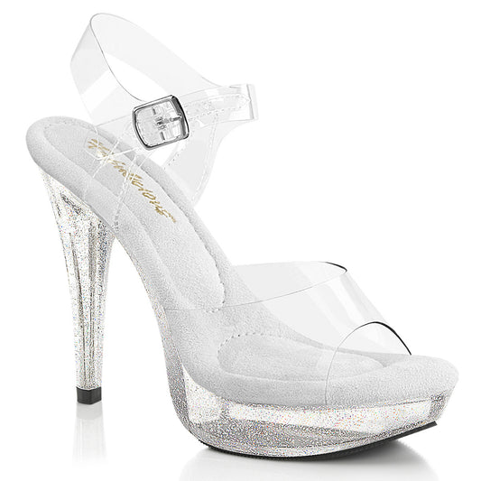 COCKTAIL-508MG 5" Heel, 1" PF Ankle Strap Sandal W/ Mini Glitters