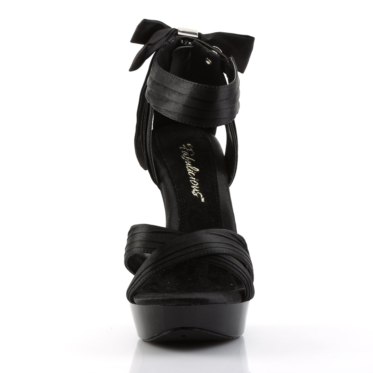COCKTAIL-568 5" Heel, 1" PF Criss Cross Pleated Straps Close Back Sandal