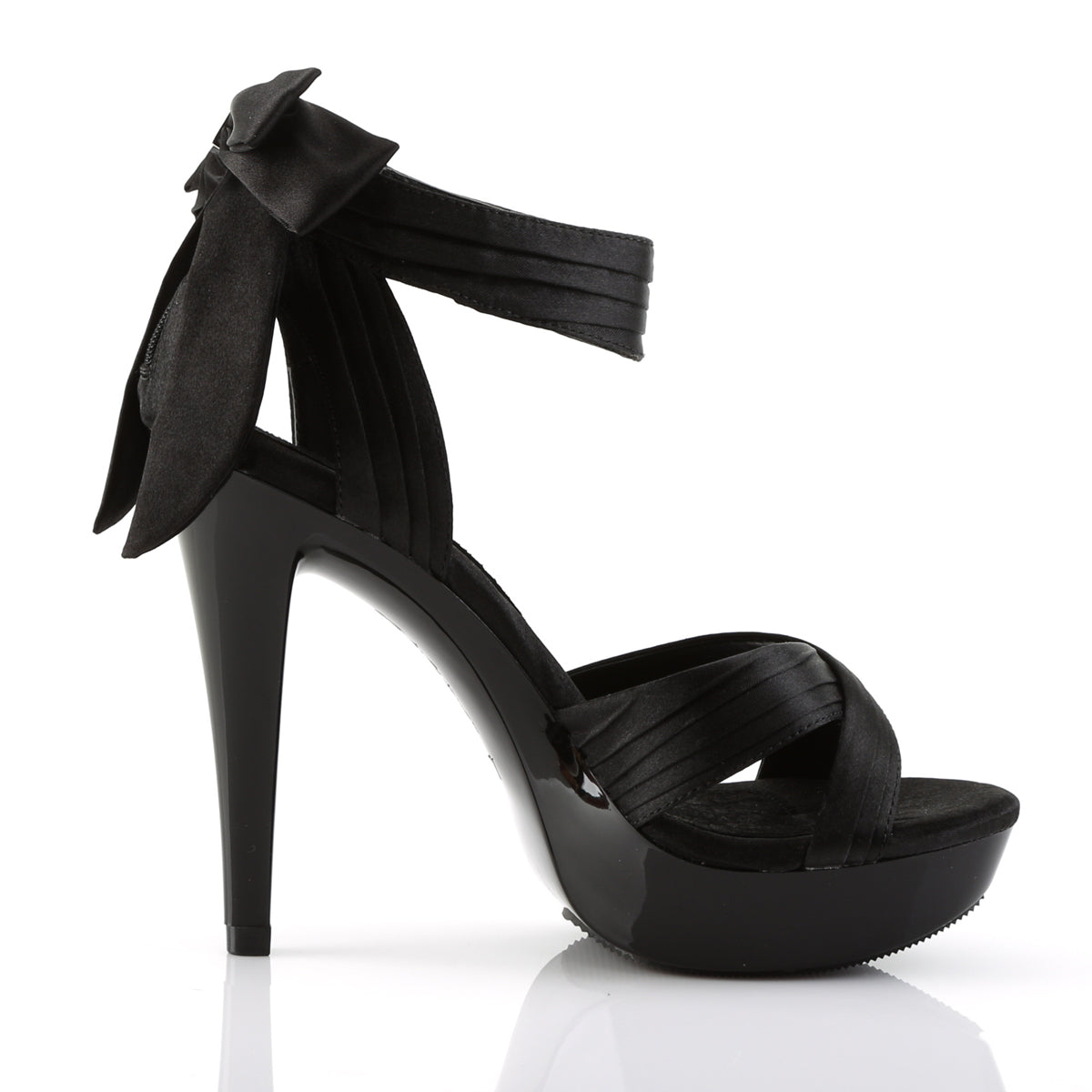 COCKTAIL-568 5" Heel, 1" PF Criss Cross Pleated Straps Close Back Sandal