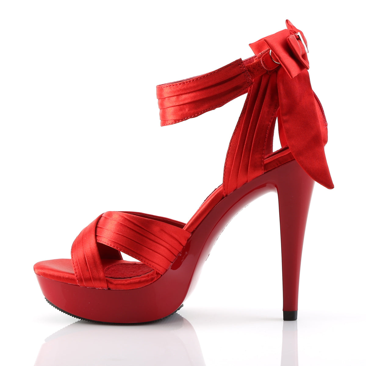 COCKTAIL-568 5" Heel, 1" PF Criss Cross Pleated Straps Close Back Sandal
