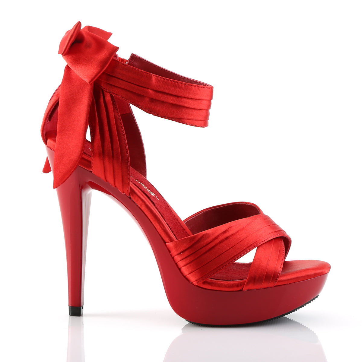 COCKTAIL-568 5" Heel, 1" PF Criss Cross Pleated Straps Close Back Sandal