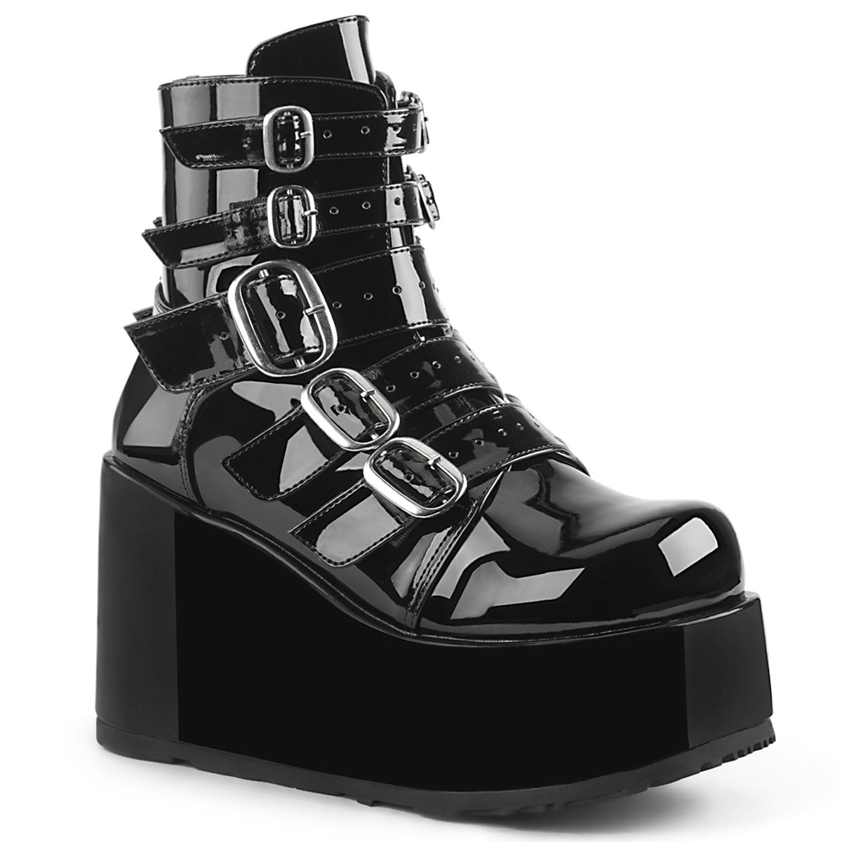 CONCORD-57 *4 1/4" PF Ankle Boot w/ Multi Buckle Straps, Back Zip
