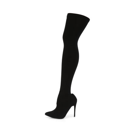 COURTLY-3005 5" Stretch Pull-On Thigh High Boot