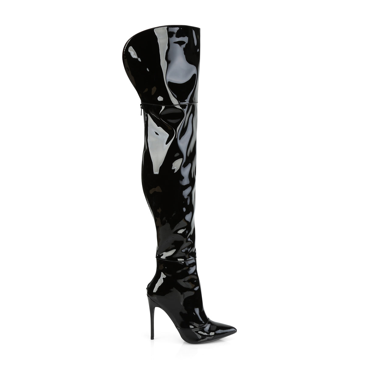 COURTLY-3012 5" Stretch Thigh High Boot, Back Zip