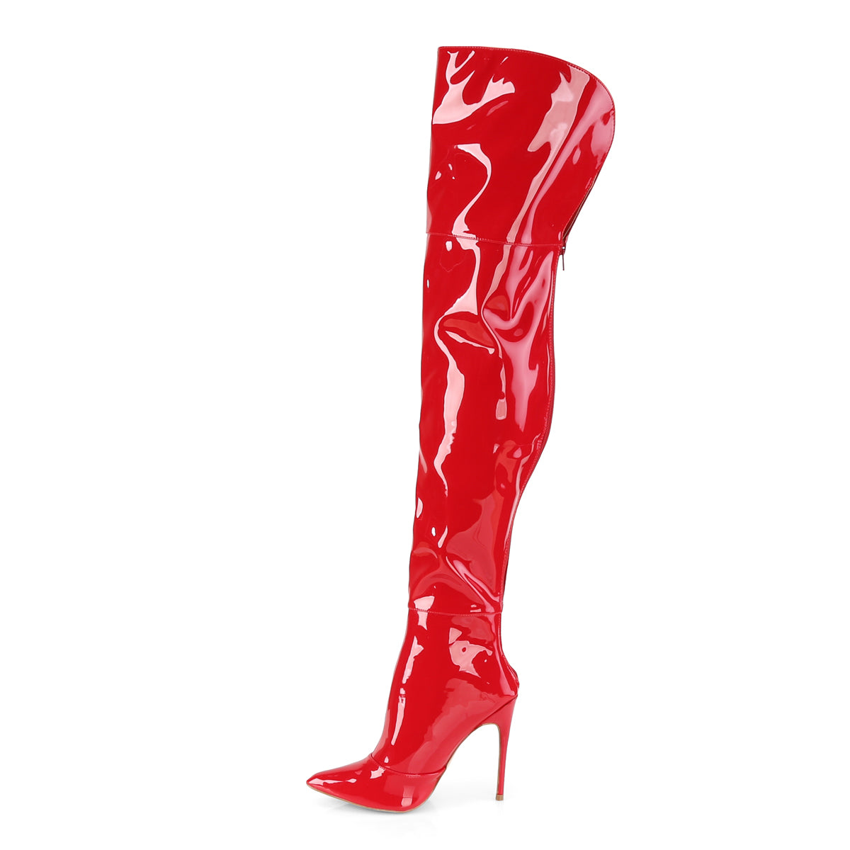 COURTLY-3012 5" Stretch Thigh High Boot, Back Zip