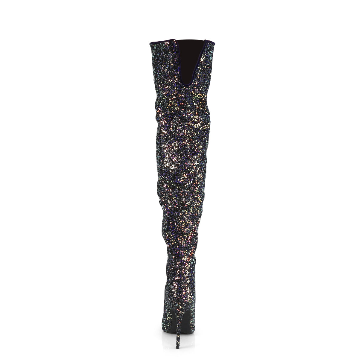 COURTLY-3015 5" Glitter Thigh High Boot, 1/3 Side Zip