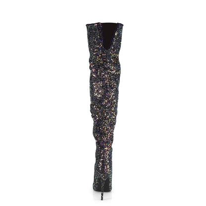 COURTLY-3015 5" Glitter Thigh High Boot, 1/3 Side Zip