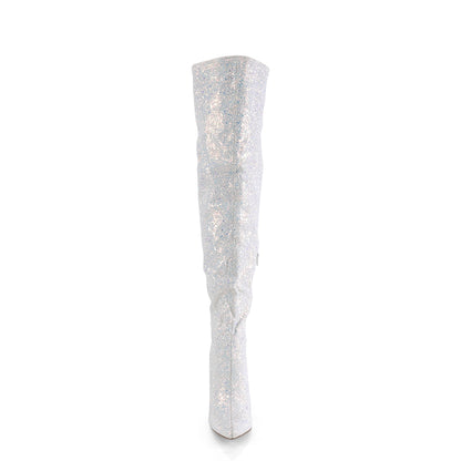COURTLY-3015 5" Glitter Thigh High Boot, 1/3 Side Zip