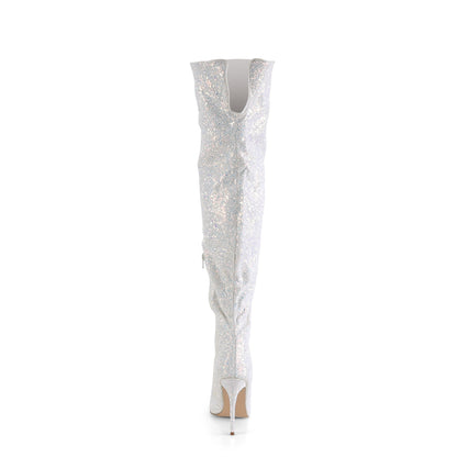 COURTLY-3015 5" Glitter Thigh High Boot, 1/3 Side Zip