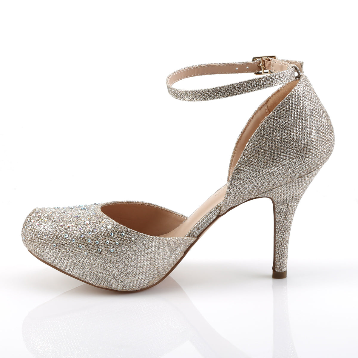 COVET-03 *3 1/2" Heel, 1/2" Hidden PF, Ankle Strap d'Orsay Pump
